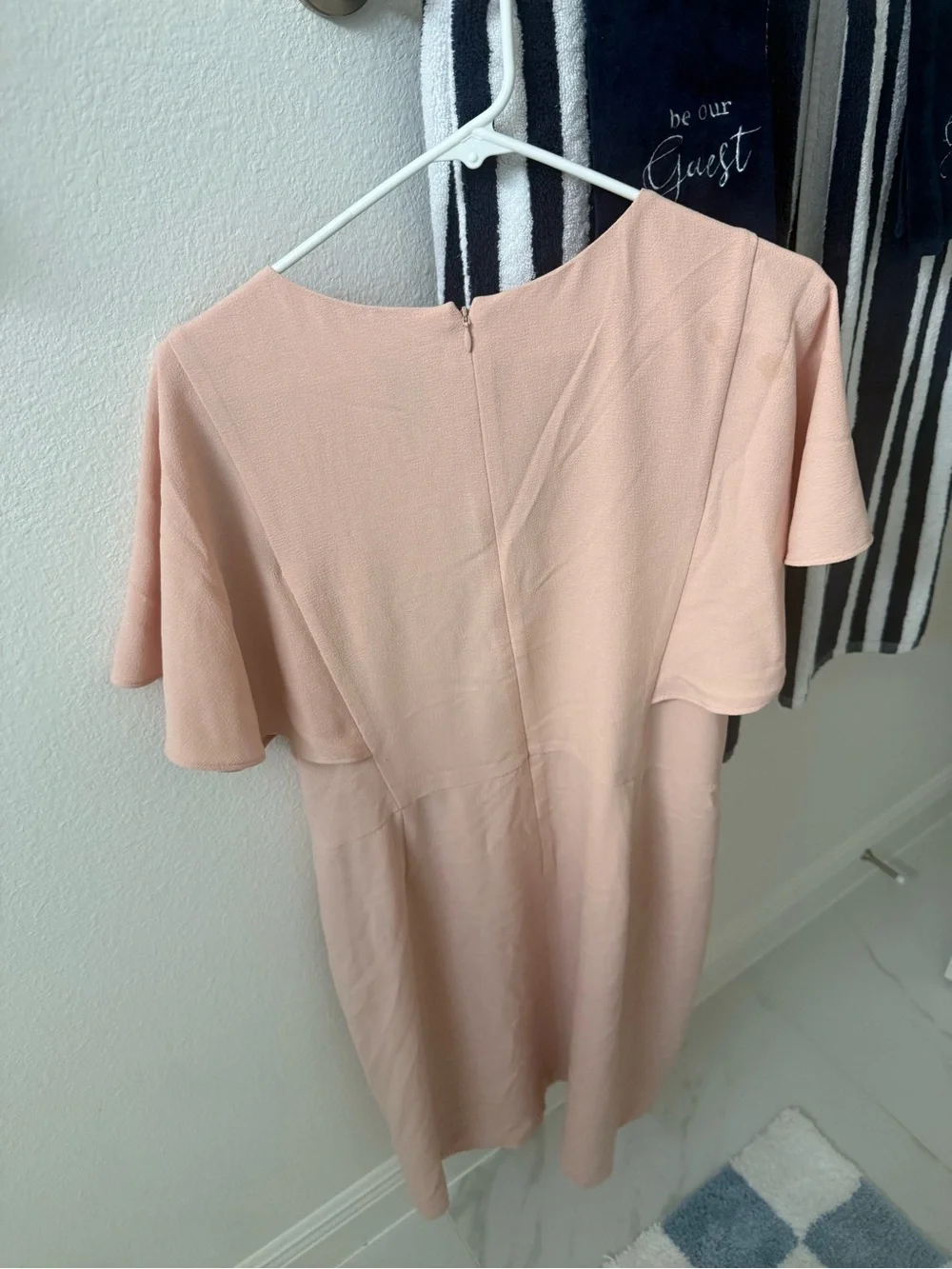 Ann Taylor Factory Soft Blush Flutter Sleeve Midi Dress